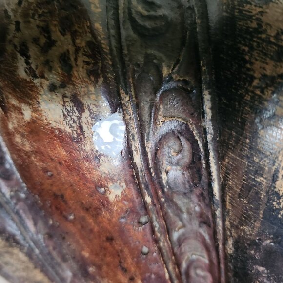 Antique-Style Attilas Original Repro Oval Scalloped Pedestal Bowl 19" x 9" - Picture 12 of 12